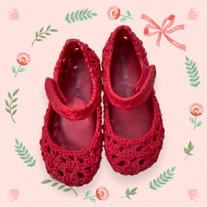 ￼ของแท้ 100% มือสอง สภาพสวย ส่งฟรี Mini Melissa Campana Crochet มินิเมลิสา รังนก โครเชท์ Size us9 250 ฿ พร้อมส่ง